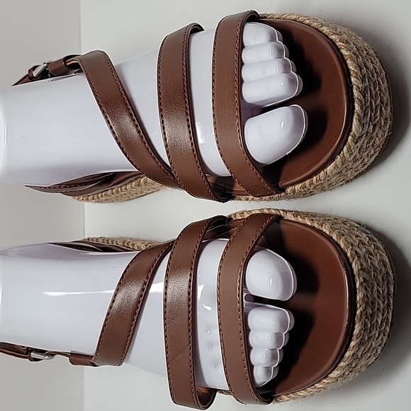 Naturalizer Peridot Espadrille Platform Sandal Shoe Straps Brown Faux‎ Leather 9 - Picture 4 of 16